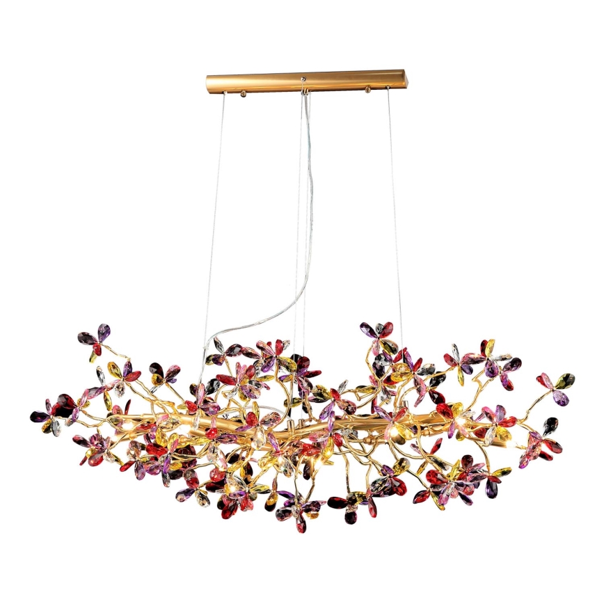 Lampadario di cristallo a sospensione 13xG9/40W/230V colorato