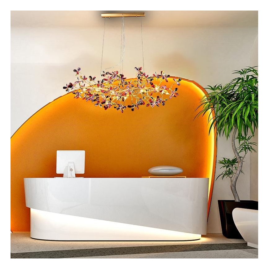 Lampadario di cristallo a sospensione 13xG9/40W/230V colorato