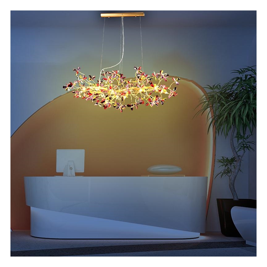 Lampadario di cristallo a sospensione 13xG9/40W/230V colorato