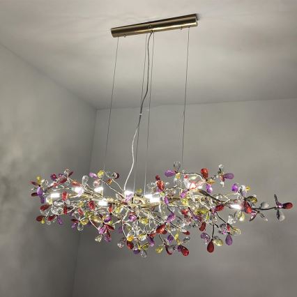 Lampadario di cristallo a sospensione 13xG9/40W/230V colorato