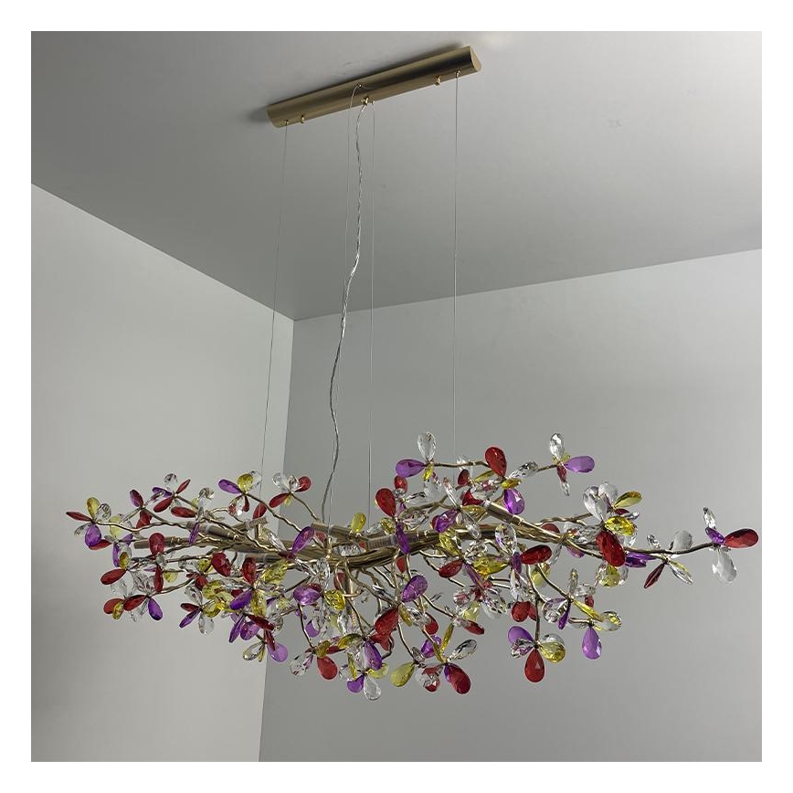 Lampadario di cristallo a sospensione 13xG9/40W/230V colorato