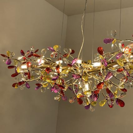 Lampadario di cristallo a sospensione 13xG9/40W/230V colorato