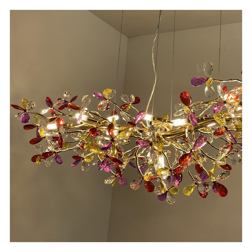 Lampadario di cristallo a sospensione 13xG9/40W/230V colorato