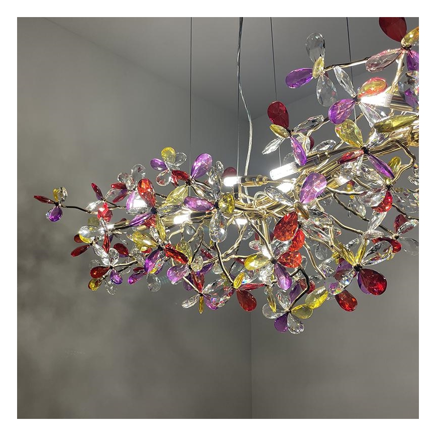 Lampadario di cristallo a sospensione 13xG9/40W/230V colorato
