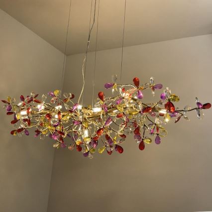 Lampadario di cristallo a sospensione 13xG9/40W/230V colorato