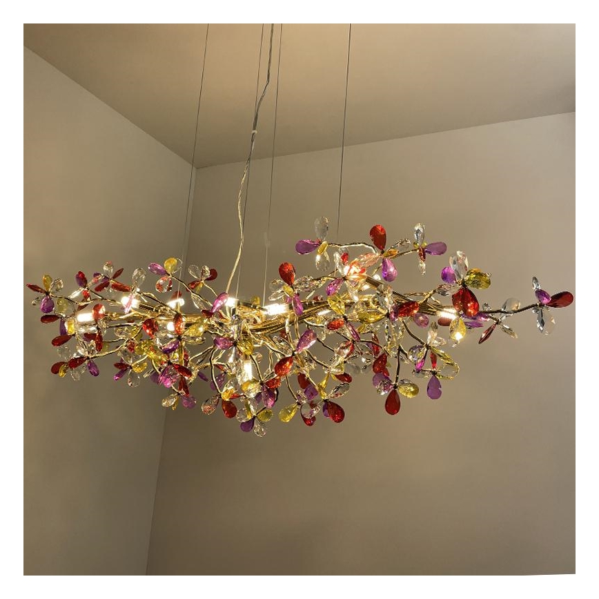 Lampadario di cristallo a sospensione 13xG9/40W/230V colorato