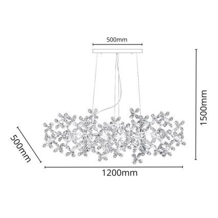 Lampadario di cristallo a sospensione 13xG9/40W/230V colorato