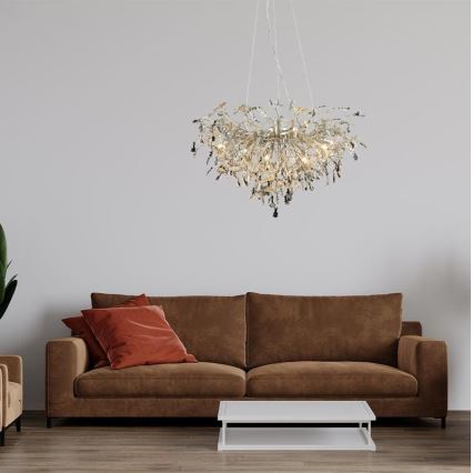 Lampadario di cristallo a sospensione 13xG9/40W/230V cromo lucido