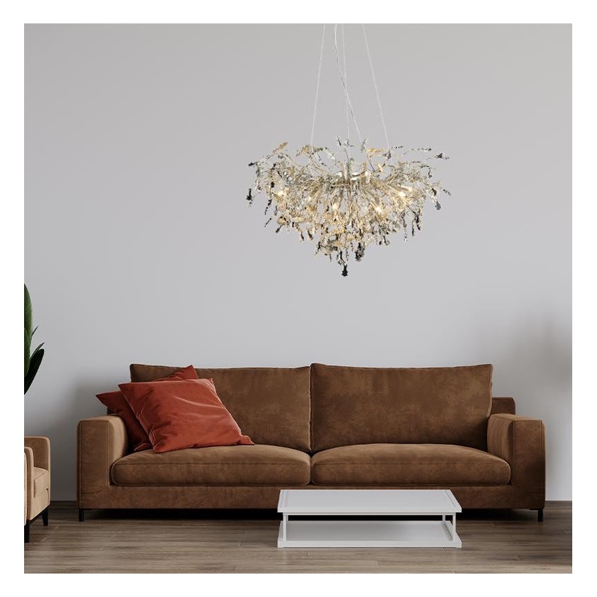 Lampadario di cristallo a sospensione 13xG9/40W/230V cromo lucido