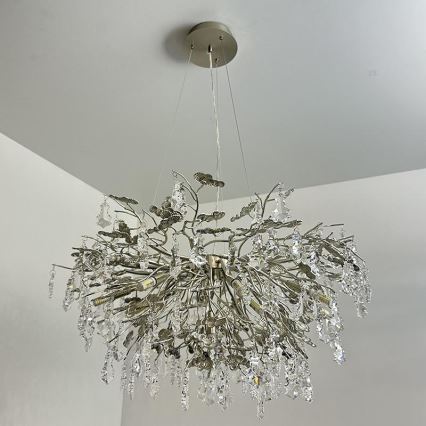Lampadario di cristallo a sospensione 13xG9/40W/230V cromo lucido