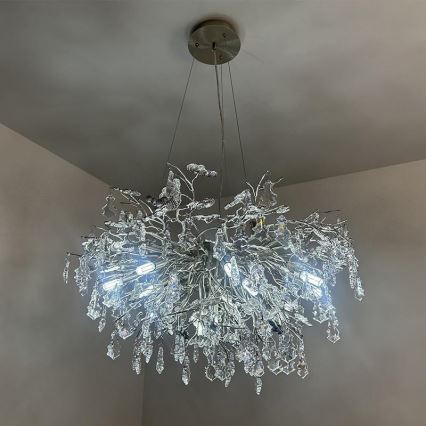 Lampadario di cristallo a sospensione 13xG9/40W/230V cromo lucido