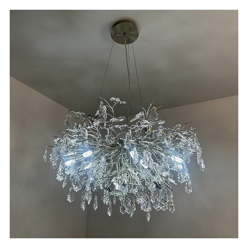Lampadario di cristallo a sospensione 13xG9/40W/230V cromo lucido