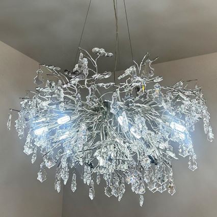 Lampadario di cristallo a sospensione 13xG9/40W/230V cromo lucido