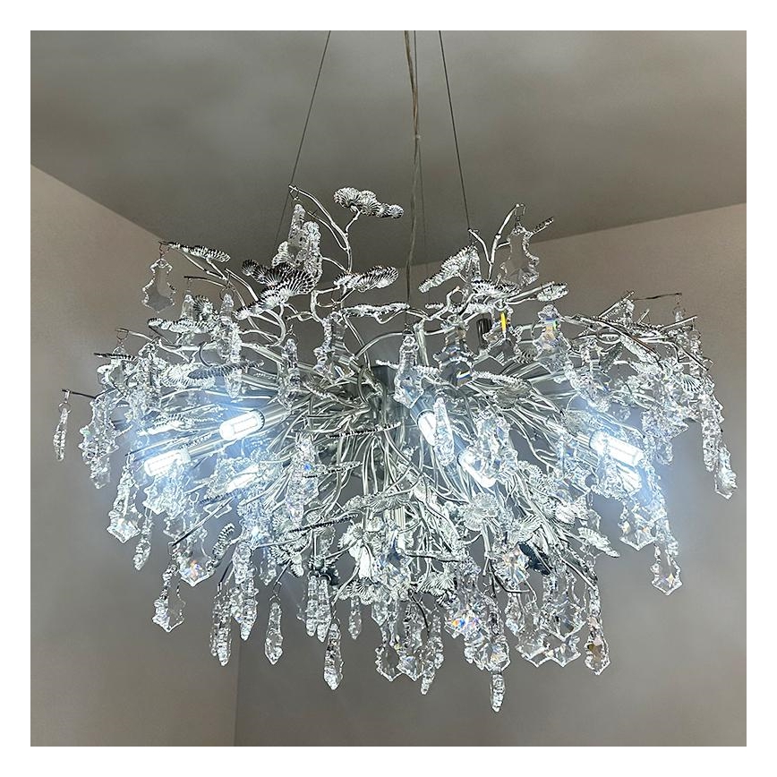 Lampadario di cristallo a sospensione 13xG9/40W/230V cromo lucido