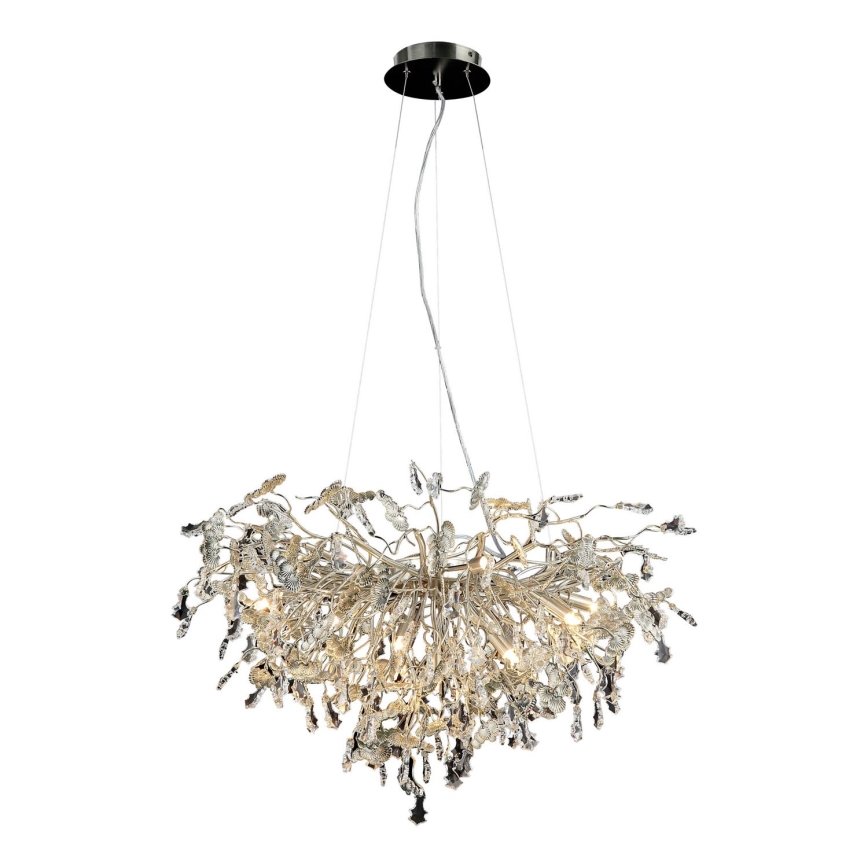 Lampadario di cristallo a sospensione 13xG9/40W/230V cromo lucido