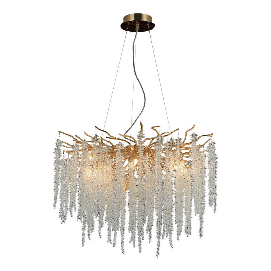 Lampadario di cristallo a sospensione 13xG9/40W/230V oro