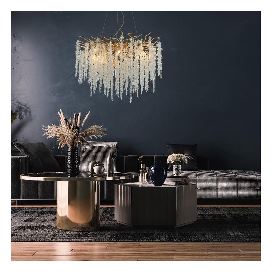 Lampadario di cristallo a sospensione 13xG9/40W/230V oro