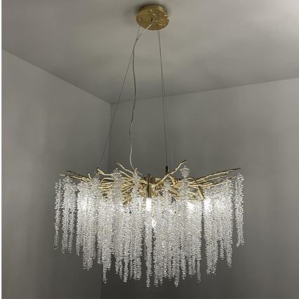 Lampadario di cristallo a sospensione 13xG9/40W/230V oro