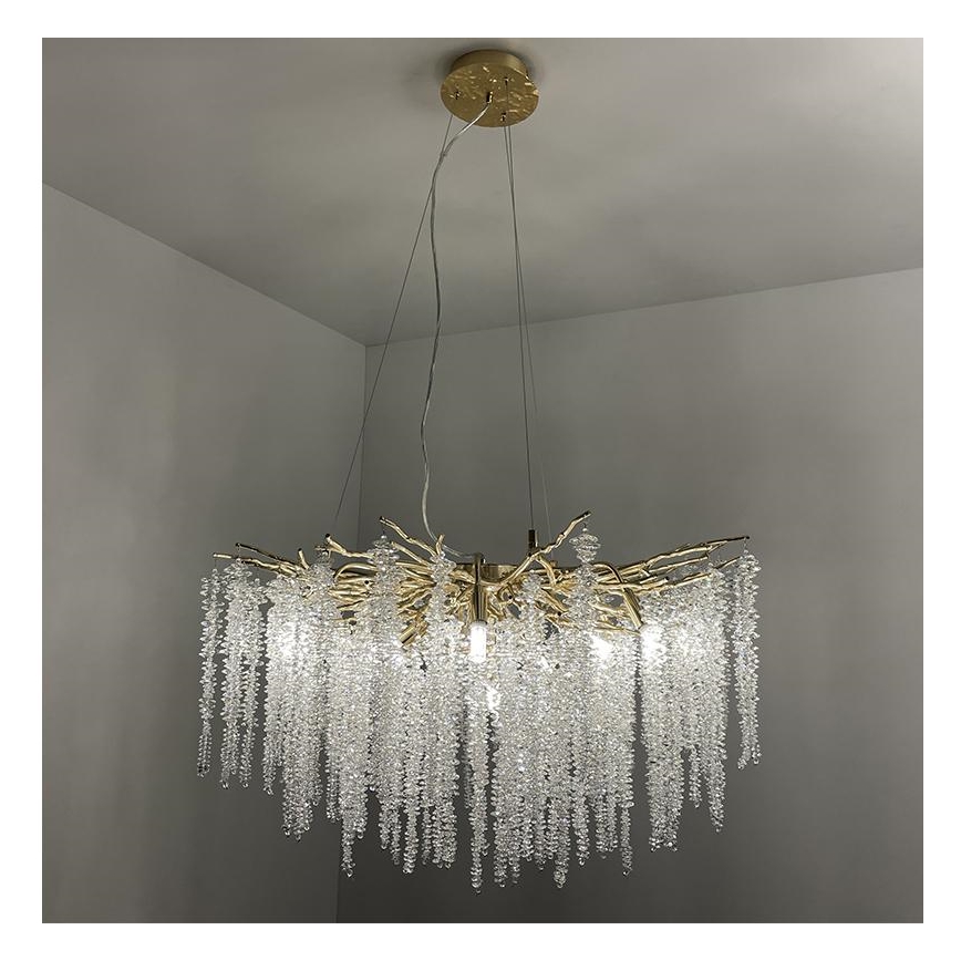 Lampadario di cristallo a sospensione 13xG9/40W/230V oro