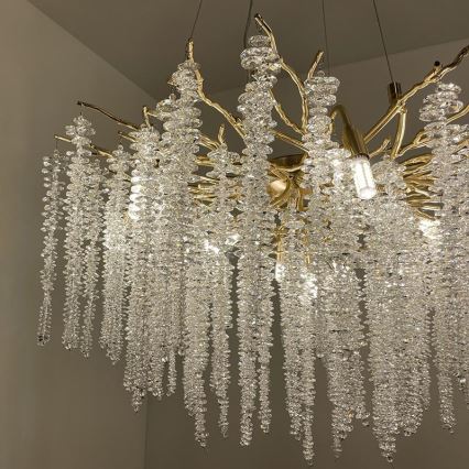 Lampadario di cristallo a sospensione 13xG9/40W/230V oro