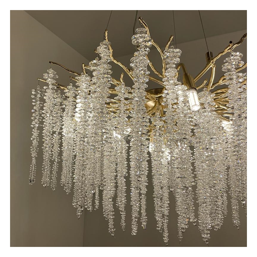 Lampadario di cristallo a sospensione 13xG9/40W/230V oro