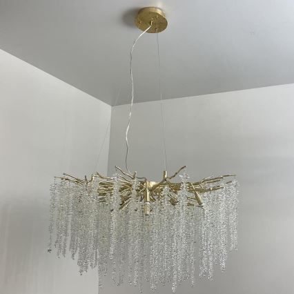 Lampadario di cristallo a sospensione 13xG9/40W/230V oro