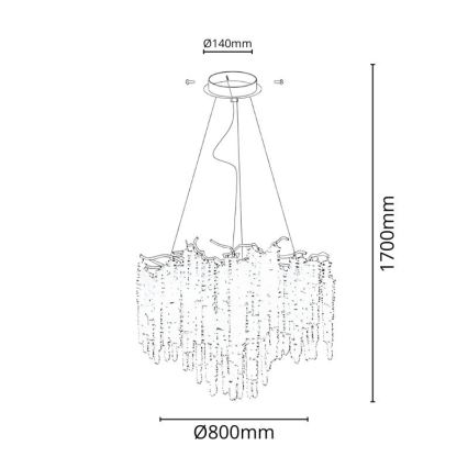 Lampadario di cristallo a sospensione 13xG9/40W/230V oro