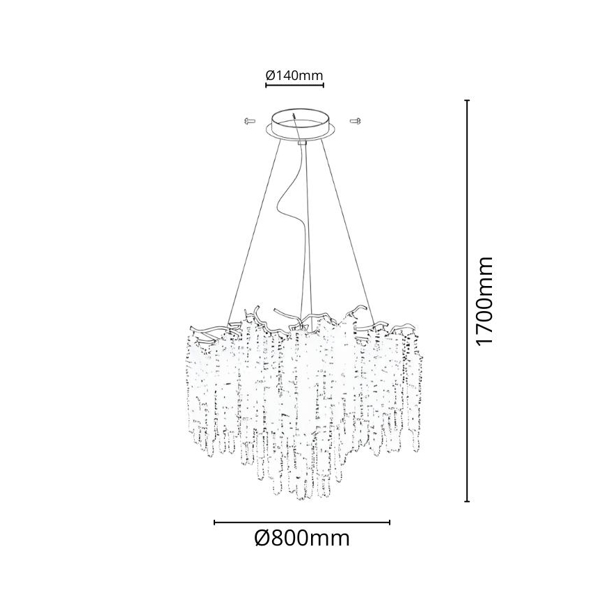 Lampadario di cristallo a sospensione 13xG9/40W/230V oro