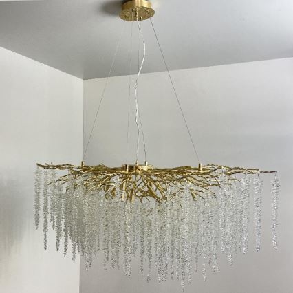 Lampadario di cristallo a sospensione 13xG9/40W/230V oro