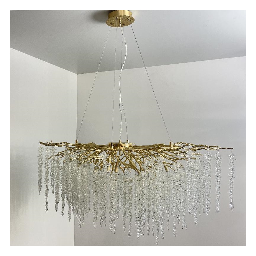 Lampadario di cristallo a sospensione 13xG9/40W/230V oro