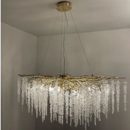 Lampadario di cristallo a sospensione 13xG9/40W/230V oro