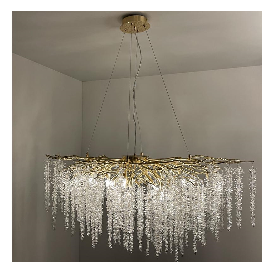 Lampadario di cristallo a sospensione 13xG9/40W/230V oro