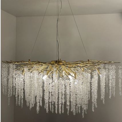 Lampadario di cristallo a sospensione 13xG9/40W/230V oro