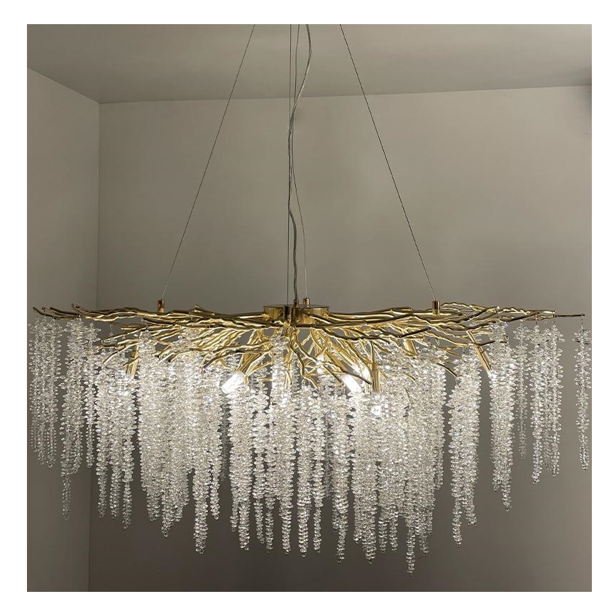 Lampadario di cristallo a sospensione 13xG9/40W/230V oro