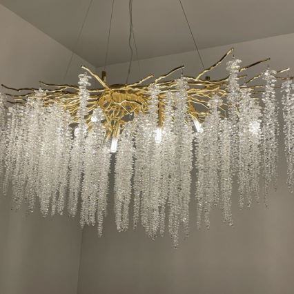 Lampadario di cristallo a sospensione 13xG9/40W/230V oro