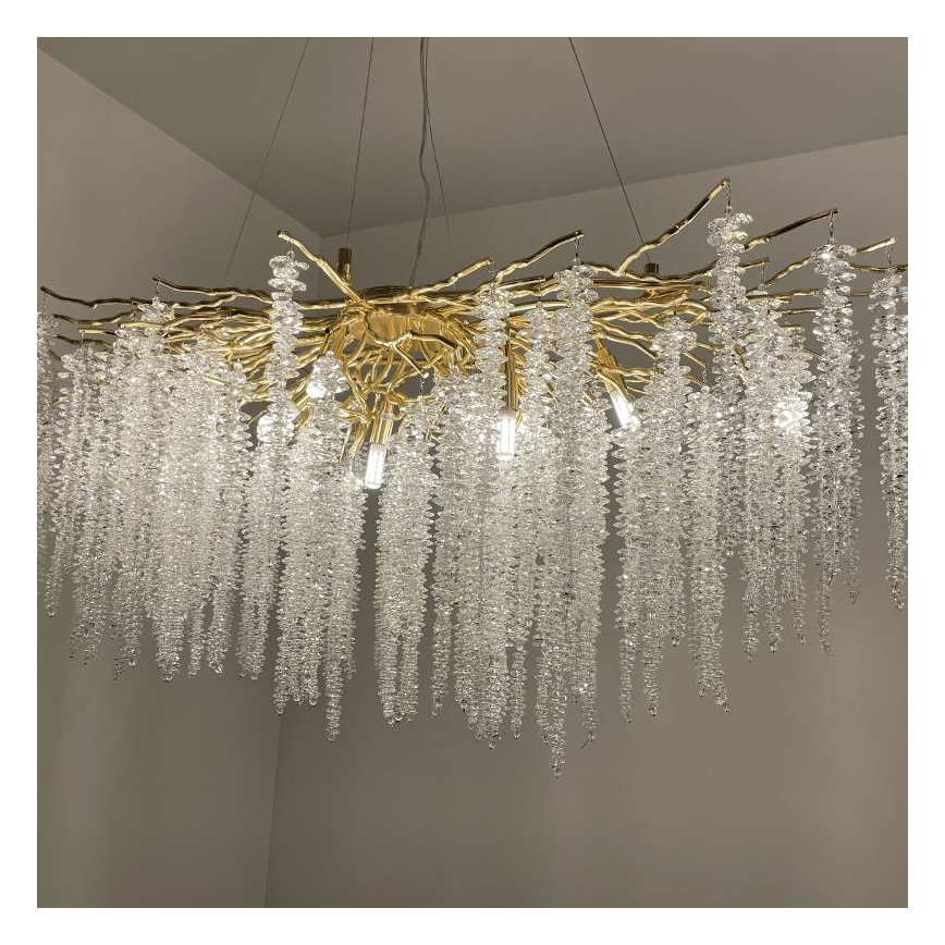 Lampadario di cristallo a sospensione 13xG9/40W/230V oro