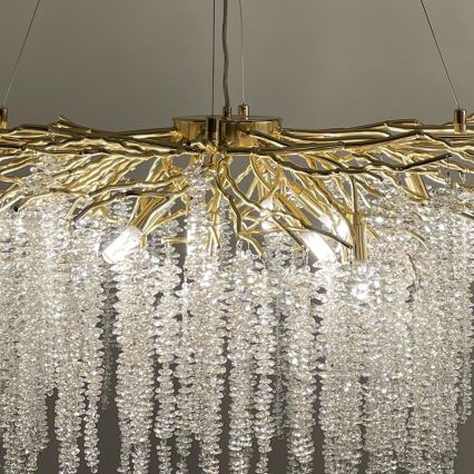 Lampadario di cristallo a sospensione 13xG9/40W/230V oro
