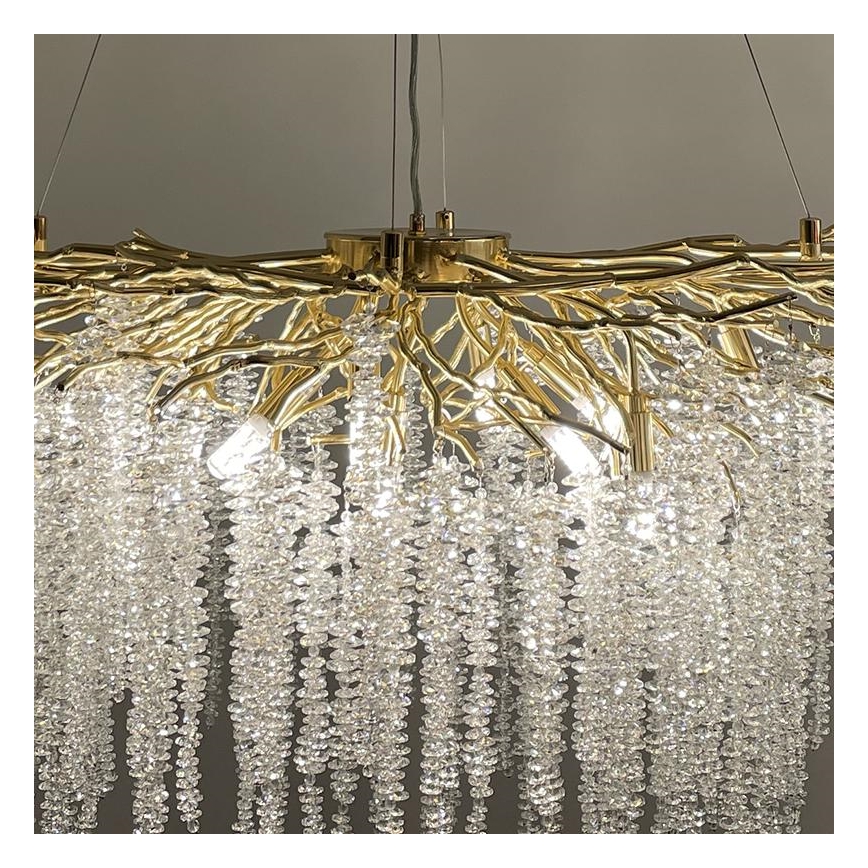 Lampadario di cristallo a sospensione 13xG9/40W/230V oro