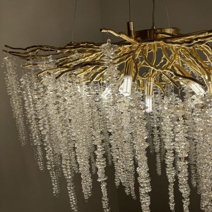 Lampadario di cristallo a sospensione 13xG9/40W/230V oro
