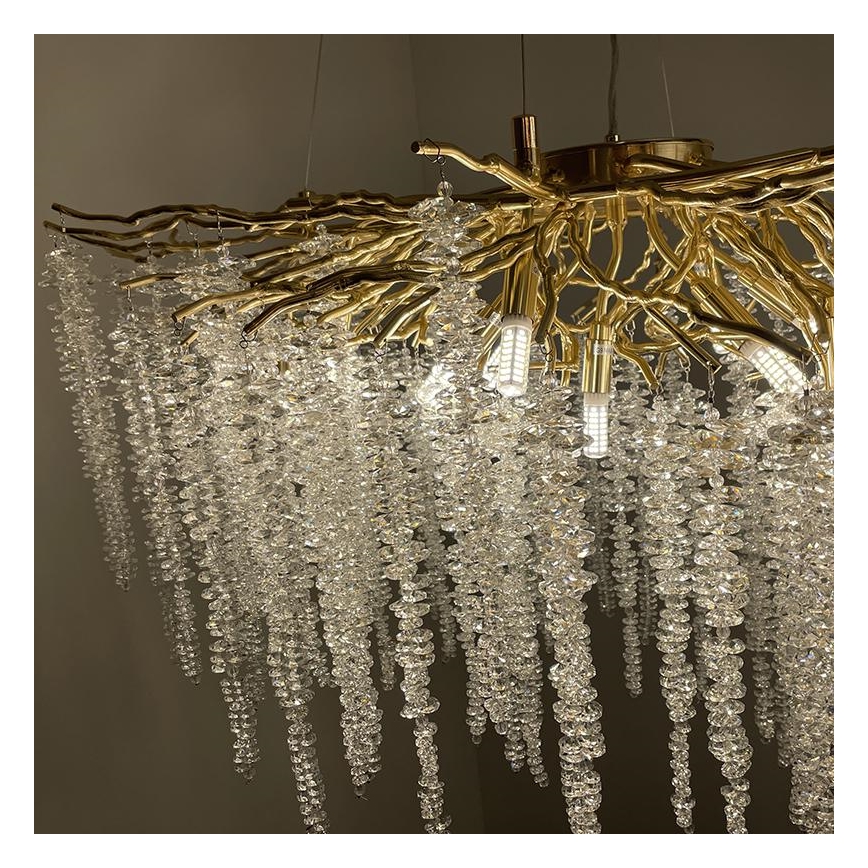 Lampadario di cristallo a sospensione 13xG9/40W/230V oro