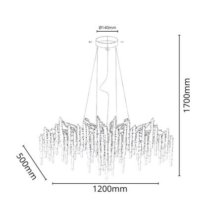 Lampadario di cristallo a sospensione 13xG9/40W/230V oro