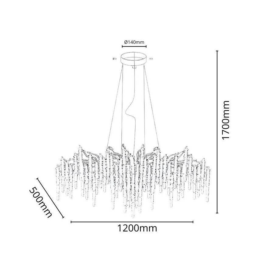 Lampadario di cristallo a sospensione 13xG9/40W/230V oro