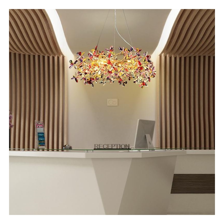 Lampadario di cristallo a sospensione 16xG9/40W/230V colorato