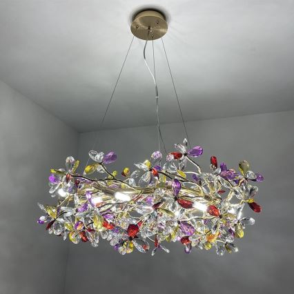 Lampadario di cristallo a sospensione 16xG9/40W/230V colorato