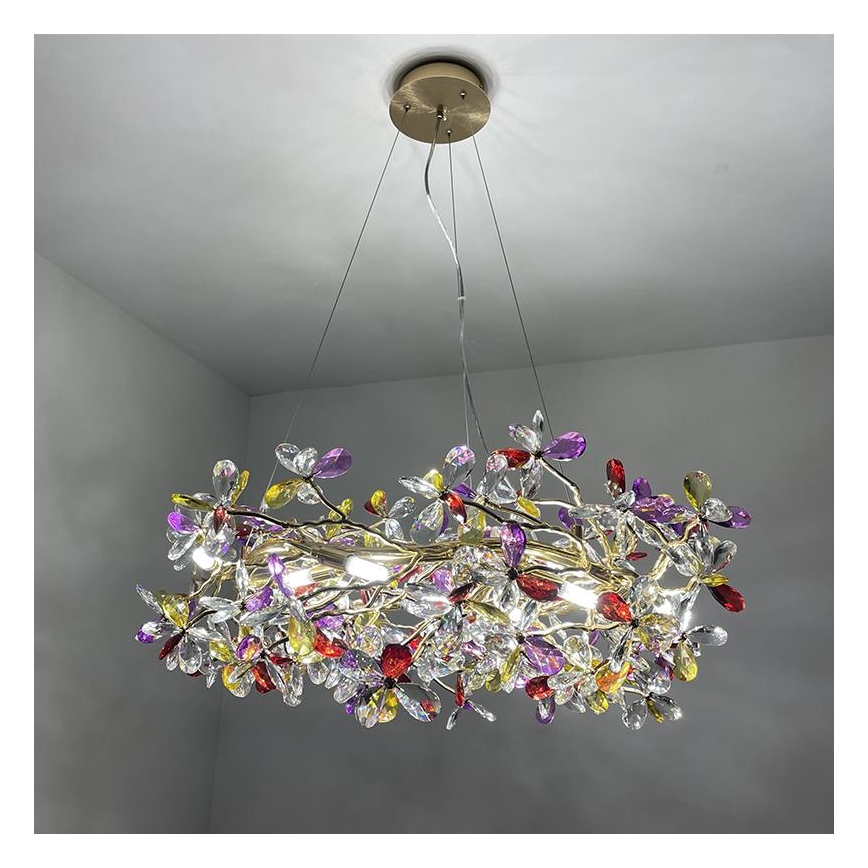 Lampadario di cristallo a sospensione 16xG9/40W/230V colorato