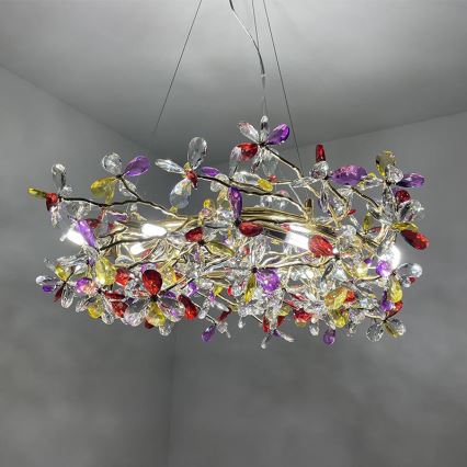 Lampadario di cristallo a sospensione 16xG9/40W/230V colorato