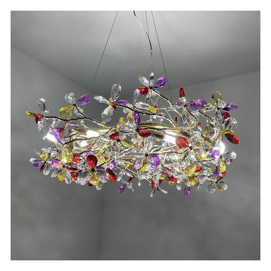 Lampadario di cristallo a sospensione 16xG9/40W/230V colorato
