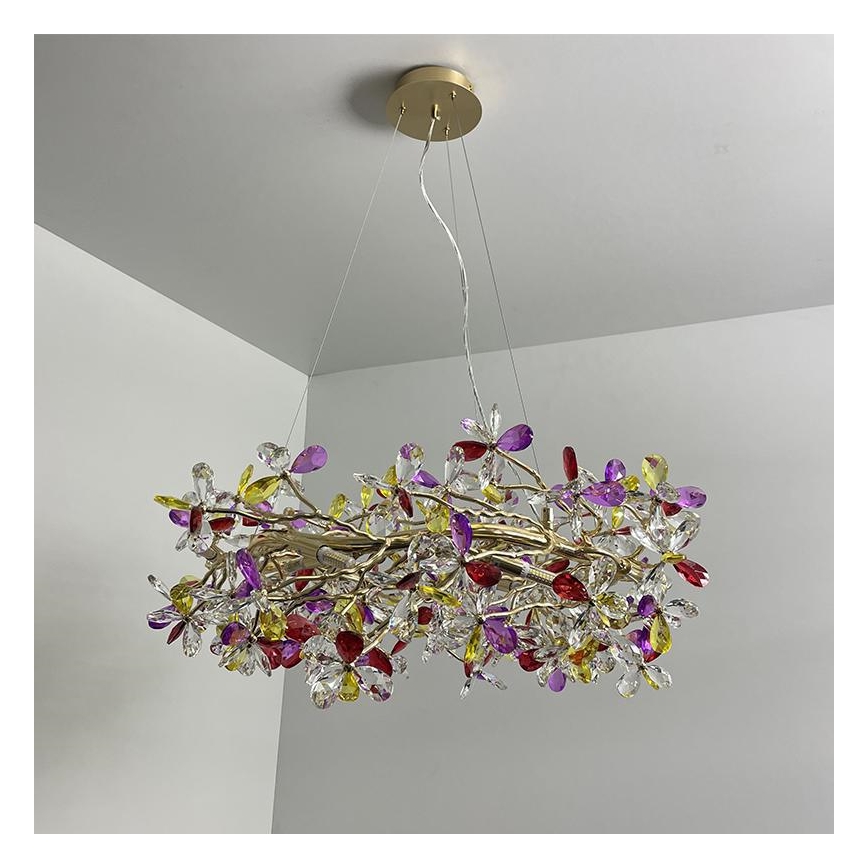 Lampadario di cristallo a sospensione 16xG9/40W/230V colorato