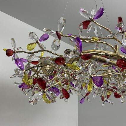 Lampadario di cristallo a sospensione 16xG9/40W/230V colorato