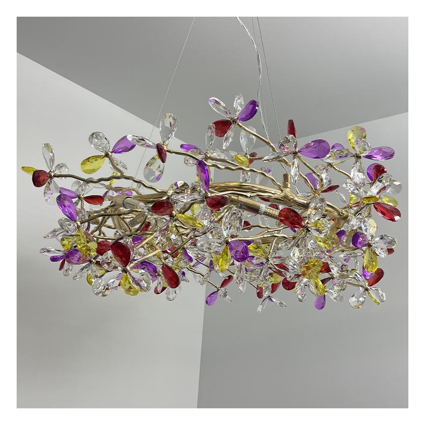Lampadario di cristallo a sospensione 16xG9/40W/230V colorato